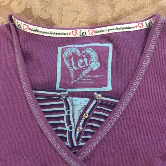 Girls L.E.I. Purple Long Sleeve Tee - Picture 2 of 11